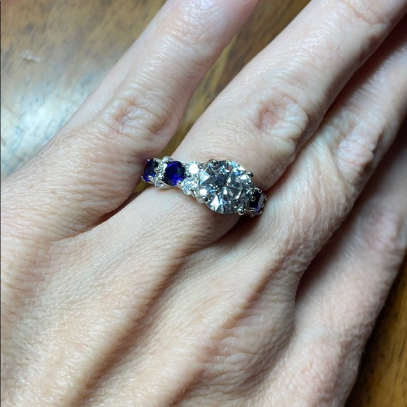 3ct+ Moissanite & Sapphire Ring - Picture 17 of 17